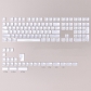 Jelly White 104+32 Keys OEM Profile PC Doubleshot Top Legends Keycaps Set for MX Keyboard